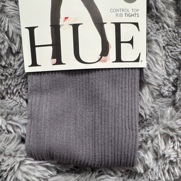 NWT! HUE Women's Ribbed Gray and Houndstooth Tights - Gray and Black - Picture 3 of 9